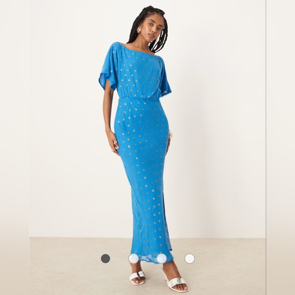 Never Fully Dressed Blue Midi Dress - Picture 4 of 8
